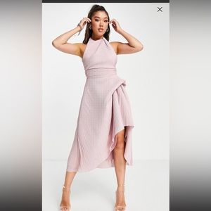 Classy High Neck Midi Dress